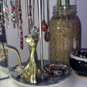 Anthropologie Gold Cat Ring Holder